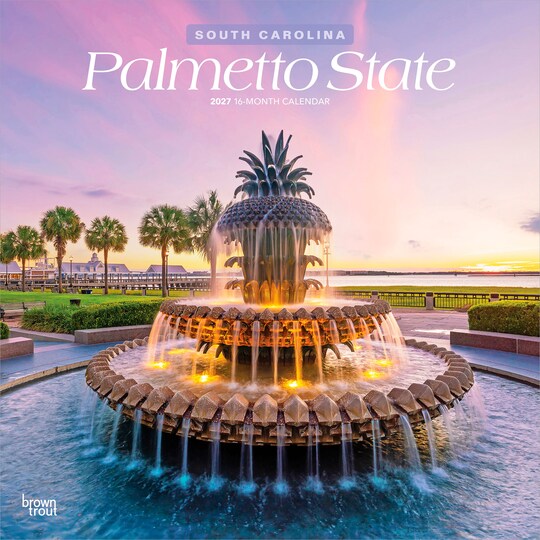 BrownTrout; Palmetto State | South Carolina Places | 2027 12 x 24 Inch (Hanging) Monthly Square Wall Calendar | Plastic-Free; Category:Wall Calendars; Image:1